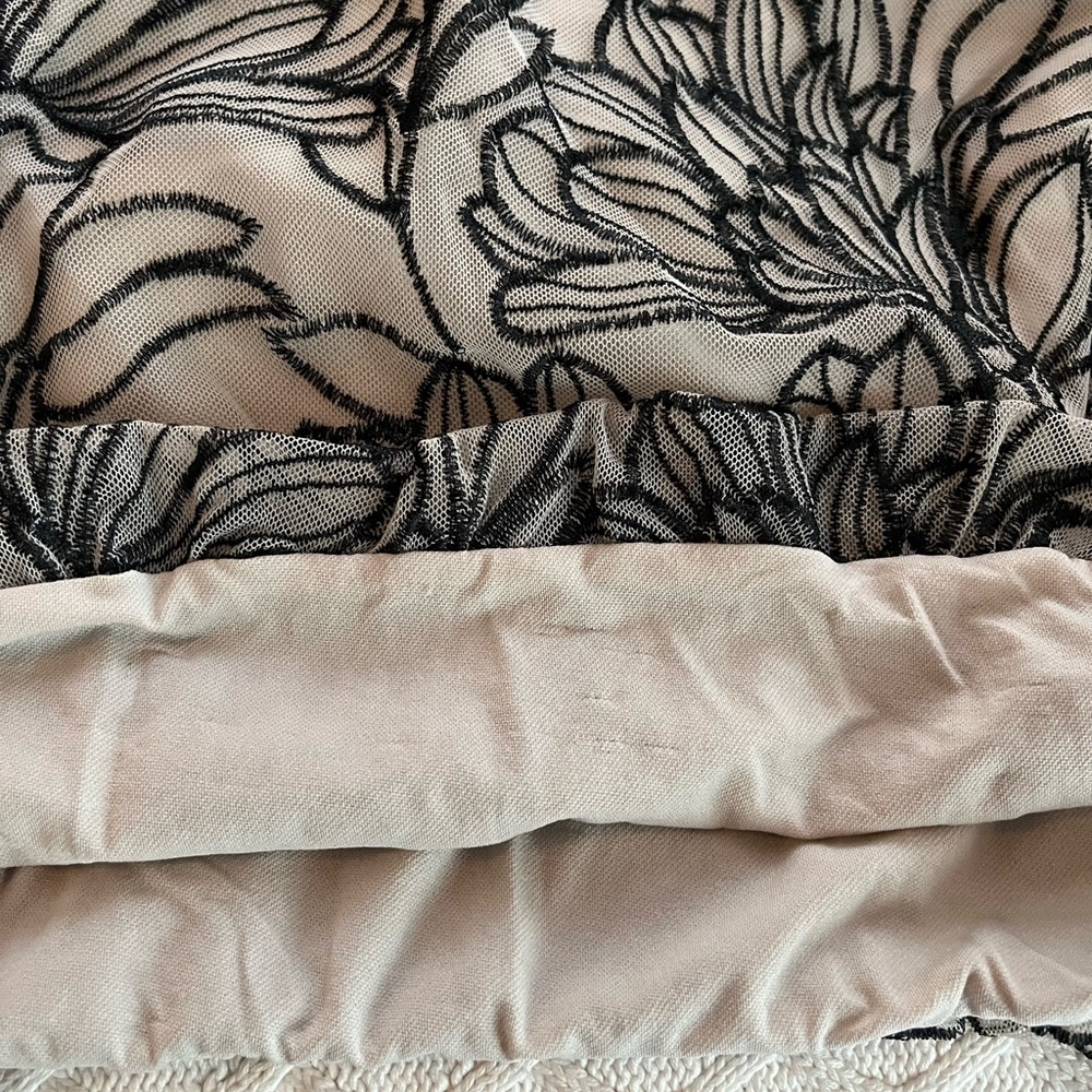 Alfani Taupe Rayon Blend Embroidery Floral Sheer Sleeve women’s size medium - Picture 9 of 14